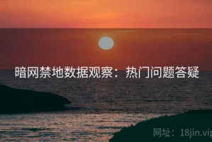 暗网禁地数据观察：热门问题答疑