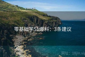 零基础学51爆料：3条建议