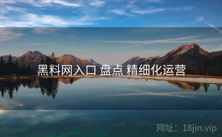 黑料网入口 盘点 精细化运营