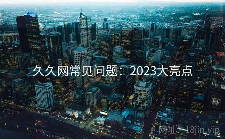 久久网常见问题：2023大亮点