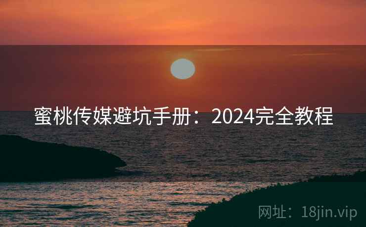 蜜桃传媒避坑手册：2024完全教程