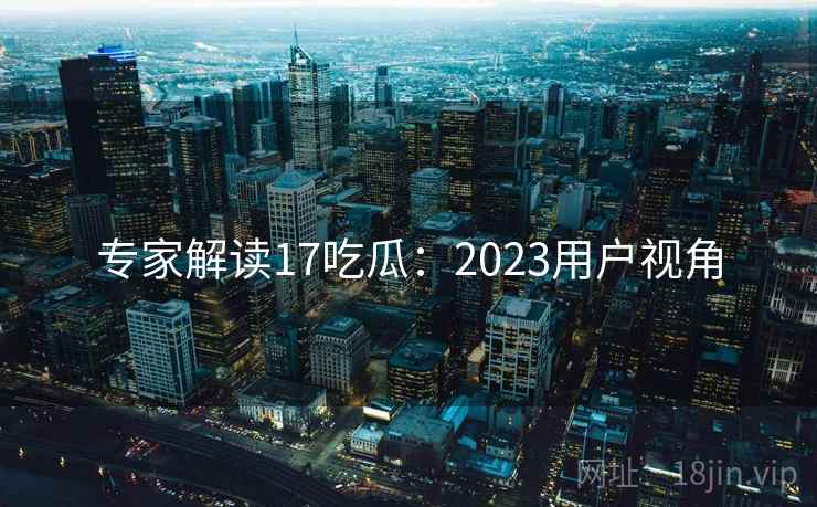 专家解读17吃瓜：2023用户视角