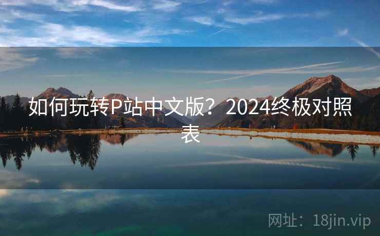 如何玩转P站中文版？2024终极对照表